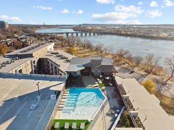 Aerial pool view